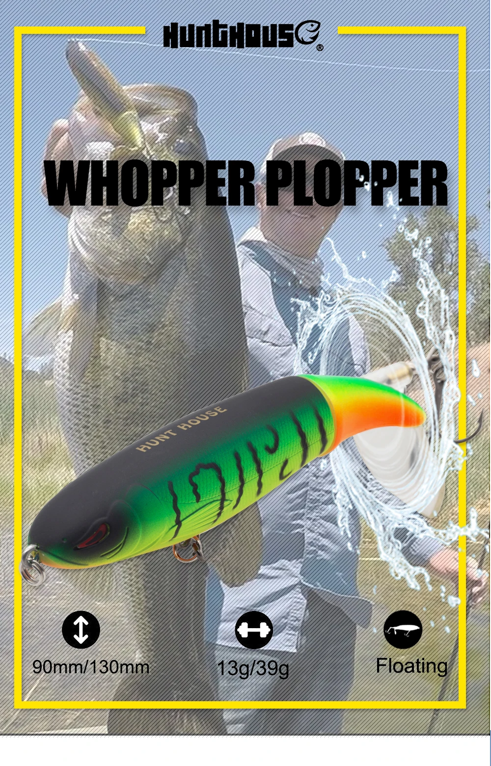 Hunthouse Whopper Plopper 5 шт./лот 90 мм 110 мм 130 мм Поппер приманка leurre whopper