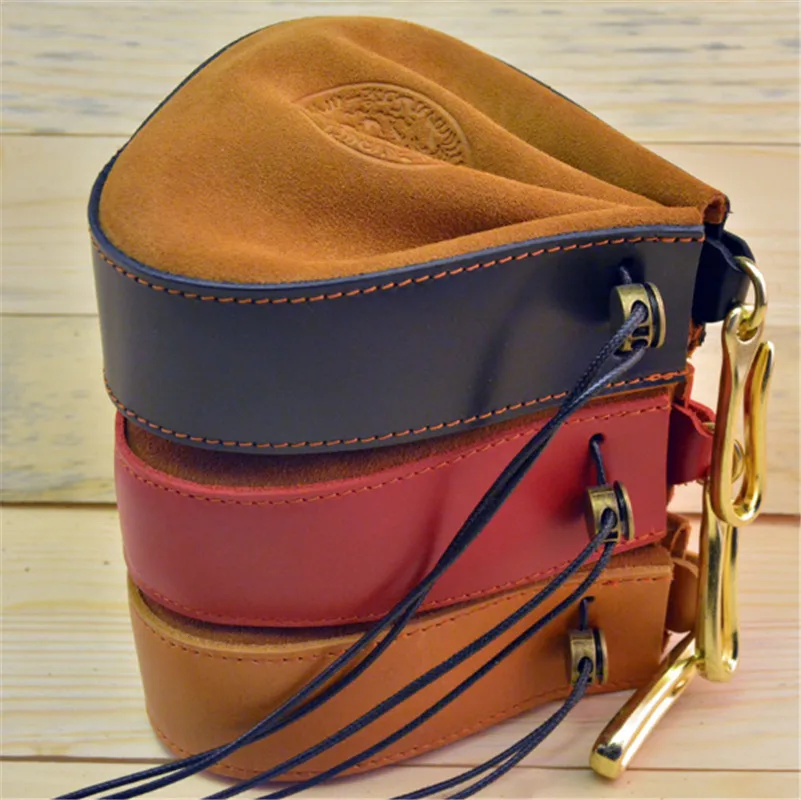 

LEACOOL Vintage Split Leather Coin Purse Coin Bag Drawstring Pouch Black/Red Calabash Jewelry Packing Bag Wedding Gift Bags
