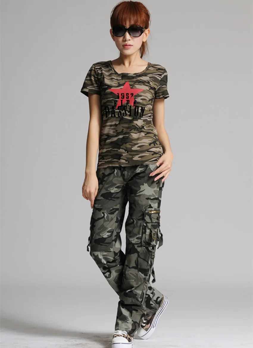 Зимняя женская повседневная спортивная одежда камуфляжные брюки женские