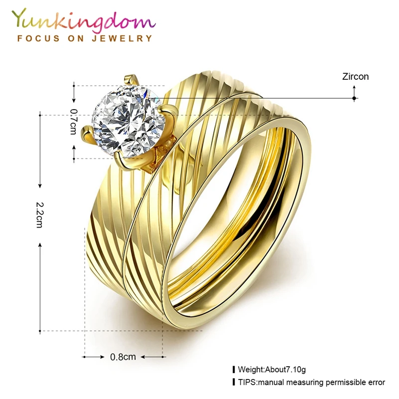 Yunkingdom aneis feminino нержавеющая сталь кольца для женская Мода Свадебные украшения |