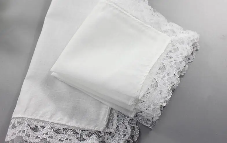 Freeshipping15pcs оптовая продажа 25*23 см персонализированные белый кружевной носовой