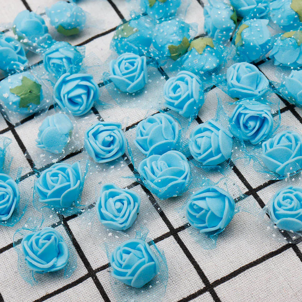 

Cheer Bows 2cm Mini Foam Rose Artificial Flower Bouquet Multicolor Rose Wedding Flower Decoration Scrapbooking Fake Rose Flower