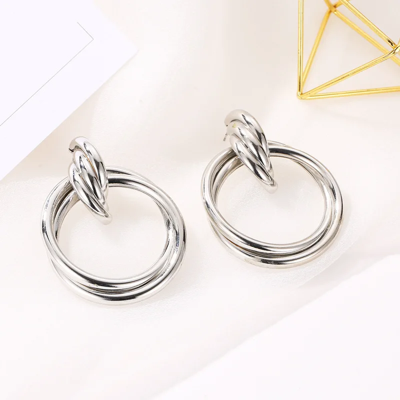 geometric stud earrings for women brincos metal ear studs fashion jewelry | Украшения и аксессуары