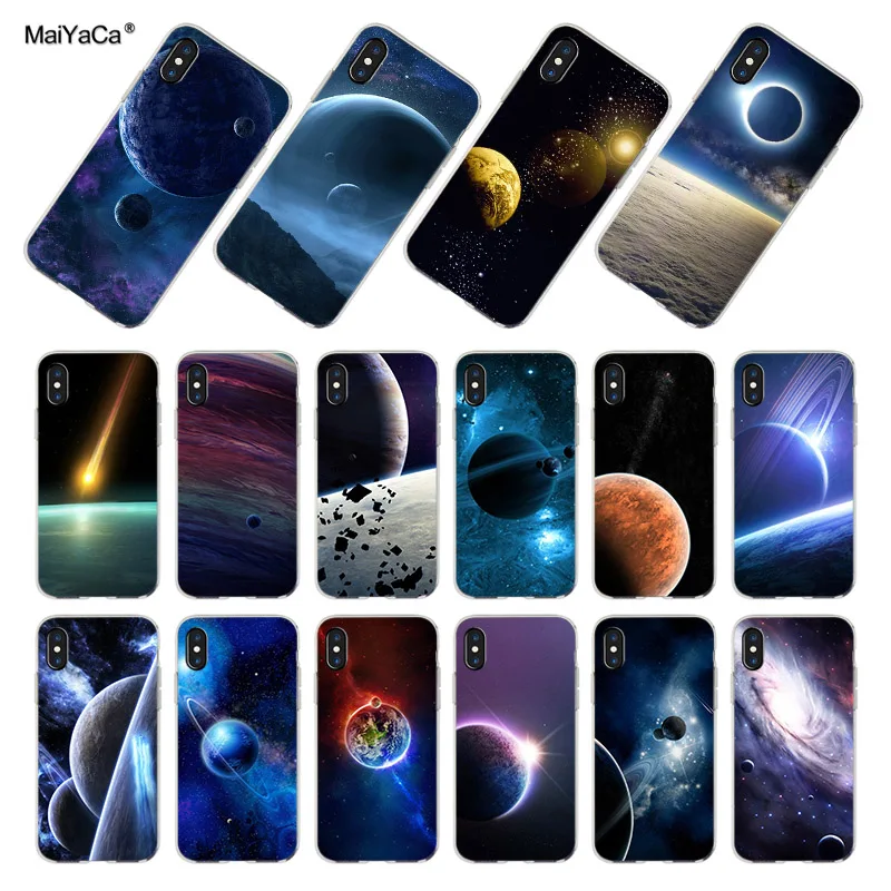 Мягкий защитный чехол для мобильного телефона MaiYaCa Art Stars Moon Planet Space iPhone xs max xr 5s 6s 7