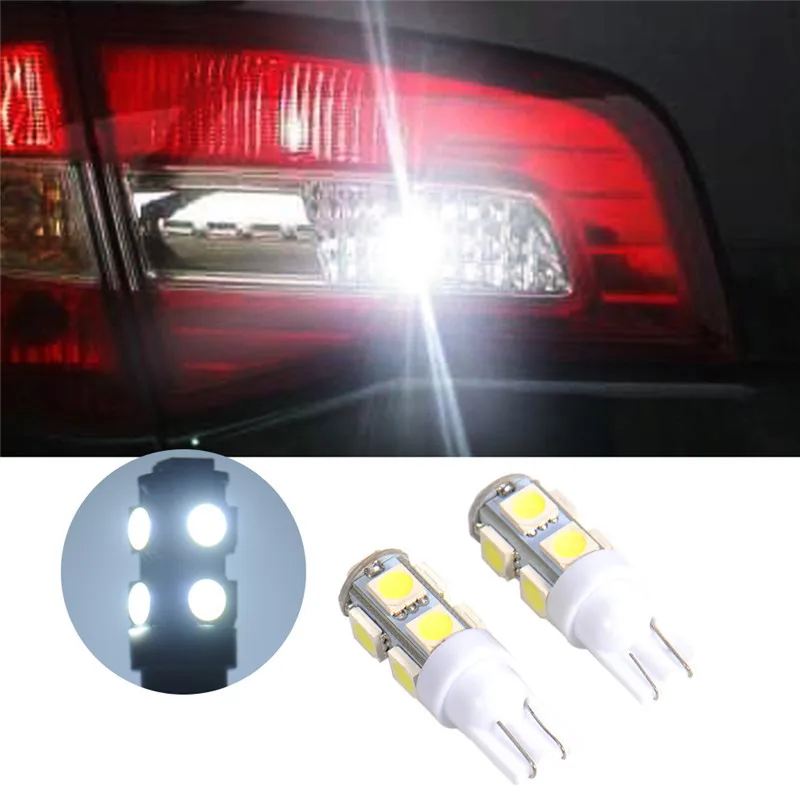 

10PCS LED Light Bulb T10 W5W 5050 9SMD LED Width Lamps 194 152 192 License Plate Lights Trunk Reading Clearance Lights