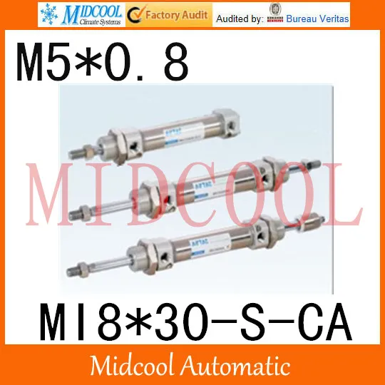 

MI Series ISO6432 Stainless Steel Mini Cylinder MI8*30-S-CA bore 8mm port M5*0.8