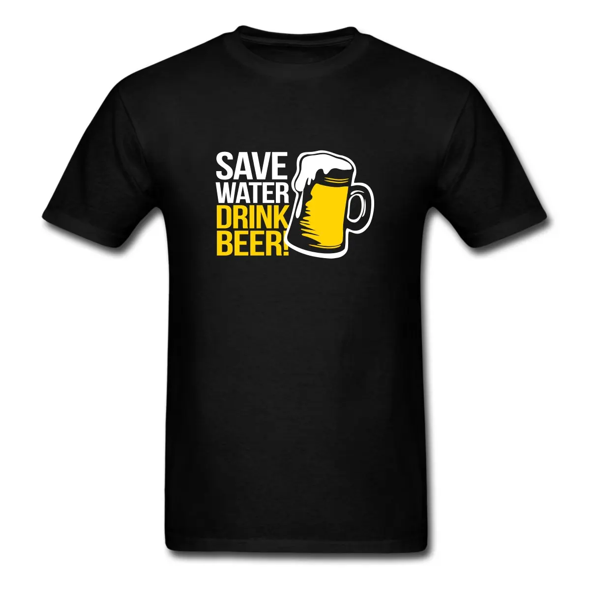 Мужская футболка с надписью Save Water-Drink Beer Новое поступление мужские футболки