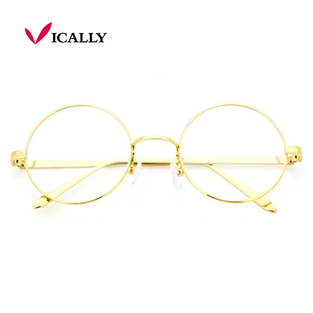 Круглые золотые прозрачные очки для близорукости женские и мужские оправа очков