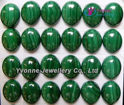 YA0357 натуральный A + Малахитовый овальные с особой формой шлифовки 10x12 мм