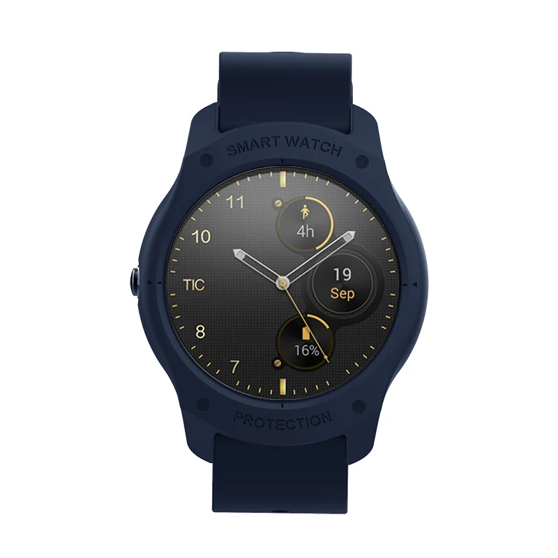 Blue case SIKAI чехол для смарт часов для Ticwatch 2 цветной сменный Браслет 20 мм ремешок для ticwatch 2 - Цвет: Blue case