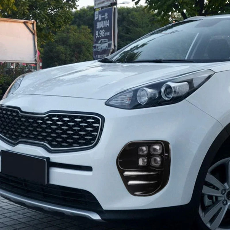Hlxg 2 шт светодиодный противотуманный фонарь дневного света для KIA Sportage QL kx5 2016 2017
