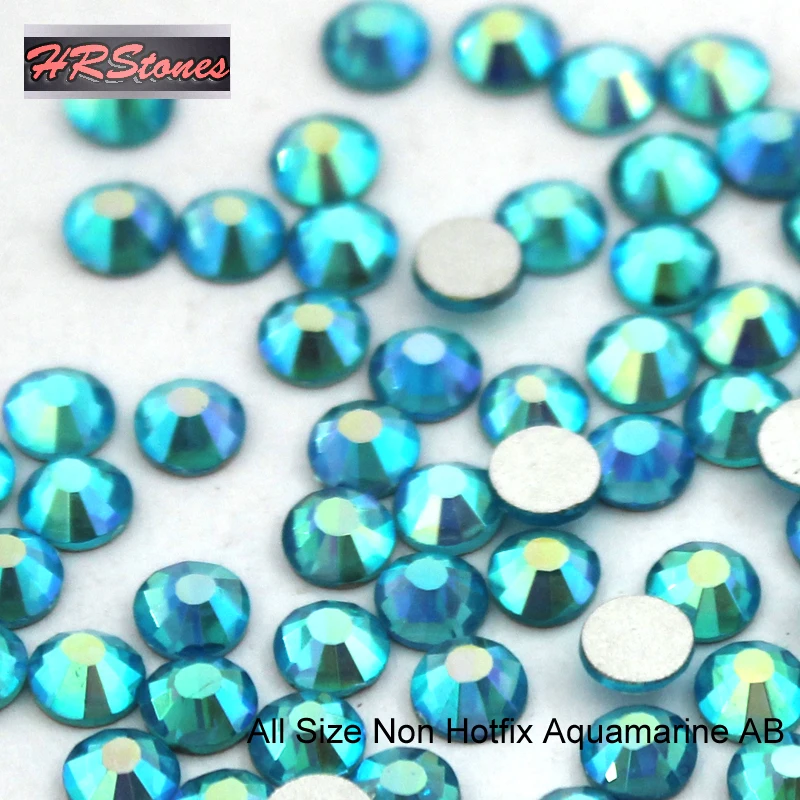Все размеры 3D Стразы Блестящий Аквамарин AB Сделай Сам дизайн ногтей без горячей