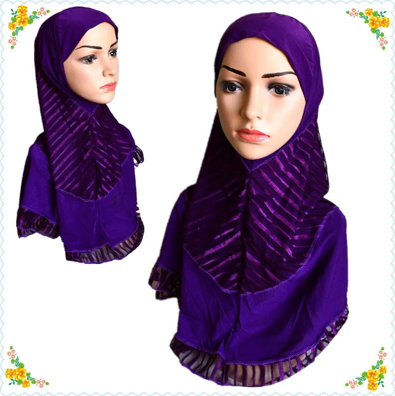mu128 Retail sale muslim women hijabs Classic style Fashion Turban two layers islamic headscarf hijab | Тематическая одежда и