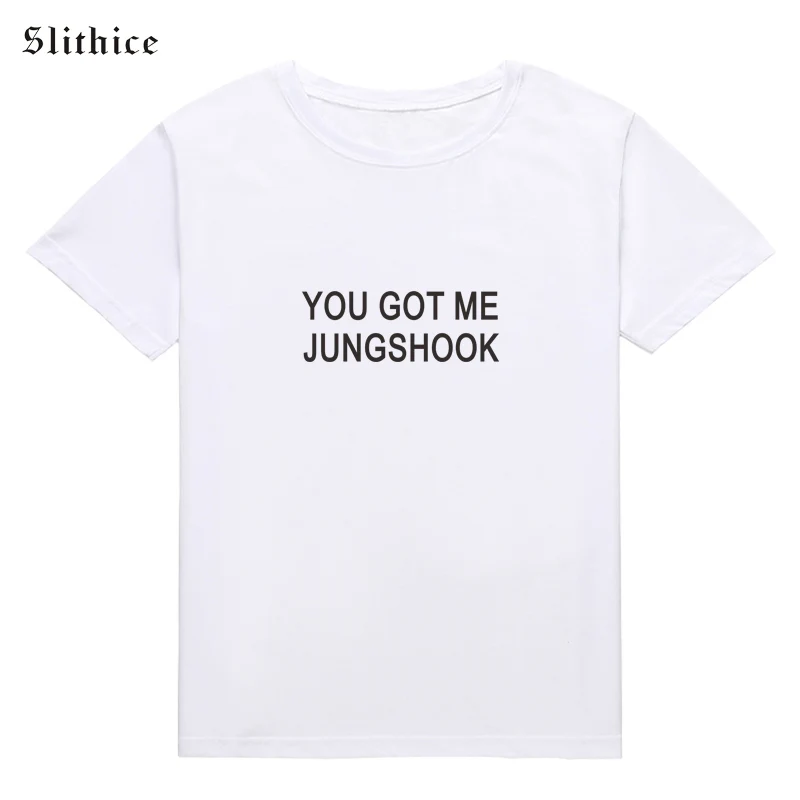 Slithice You got me Jungshook футболка Топы летняя рубашка футболки harajuku повседневная женская