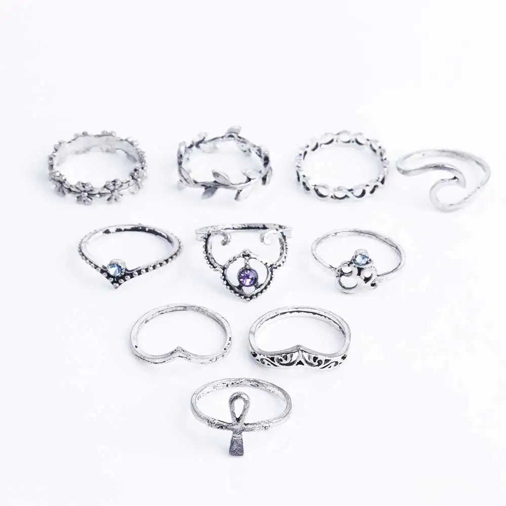 Женское кольцо в богемном стиле FAMSHIN Винтажное с переплетенным цветком и