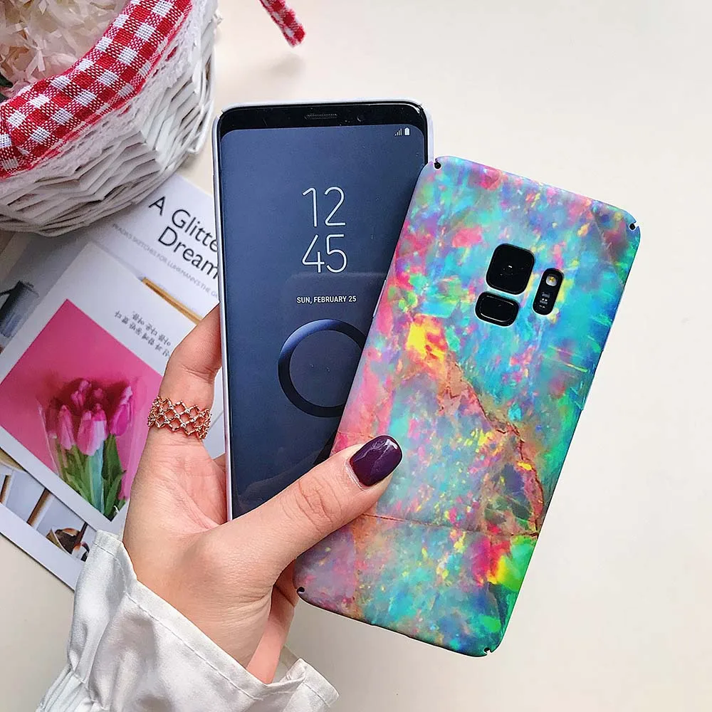 KISSACASE Модный чехол с мраморным рисунком для Samsung Galaxy S9 S8 Plus S7 Edge жесткий телефона