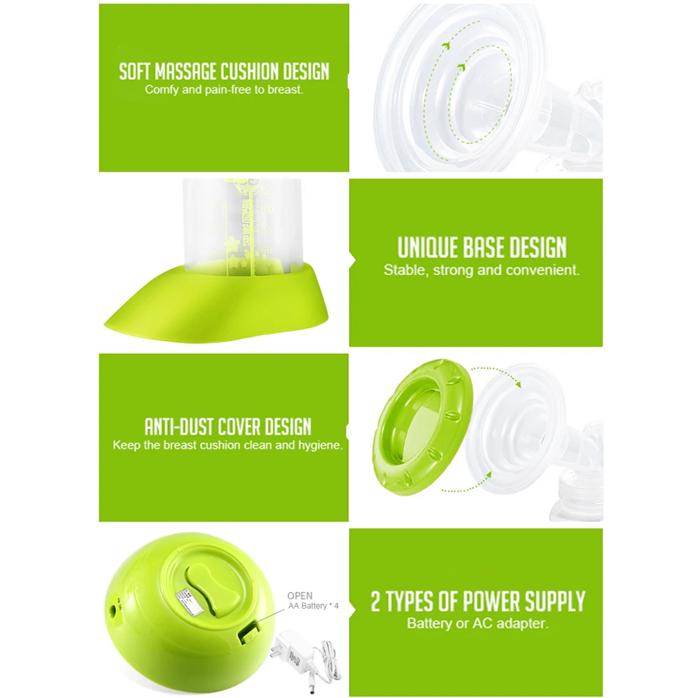 

GL Musicical Electric Breast Pump Milk Extractor Baby Feeding Pump FDA Strong Suction Breast Enlargement Milk Pumps 120ml Bottle