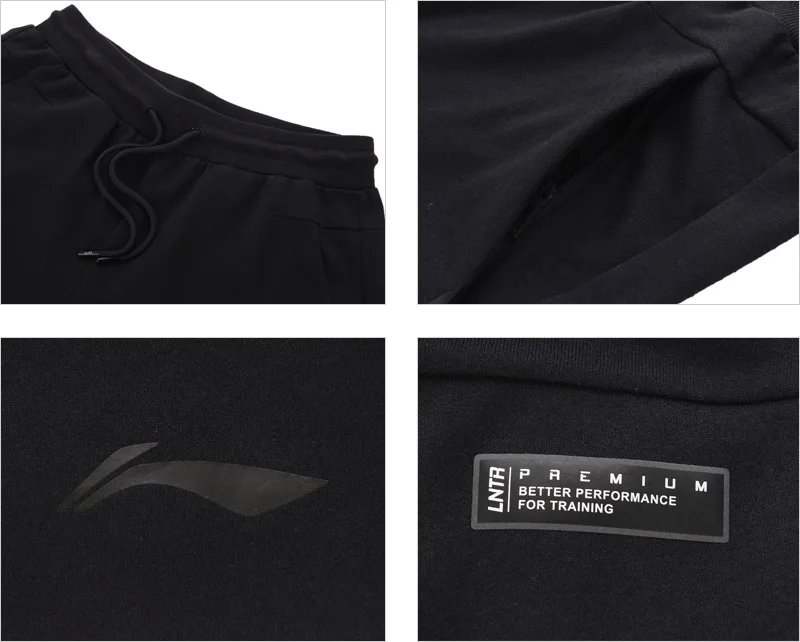 Li-Ning мужские тренировочные спортивные шорты, хлопок, полиэстер, спандекс, подкладка, обычная посадка, спортивные шорты, плавки AKSP077 MKD1636