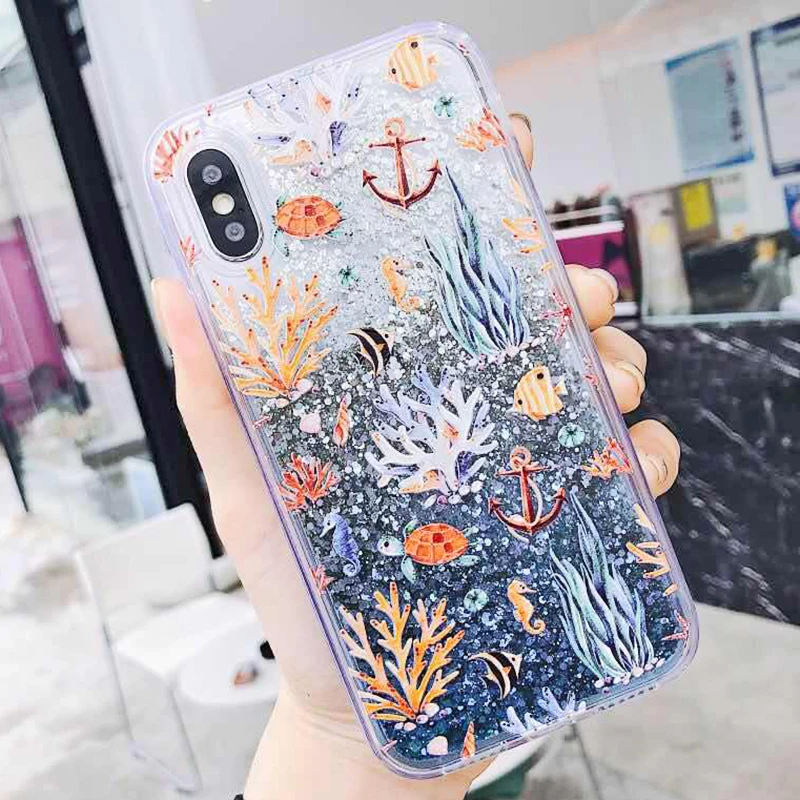 Чехол для телефона Samsung Galaxy S10 S8 S9 Plus A7 2018 A5 2017 люкс S7 Edge A6 A8 A3 J3 J5 J7 зыбучий песок