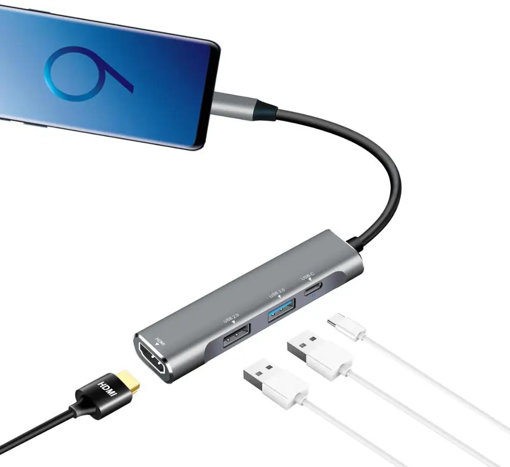 Док станция с USB C на HDMI адаптер 4k видеовыход для настольного пк Huawei Mate 20 p20 p30/pro тв