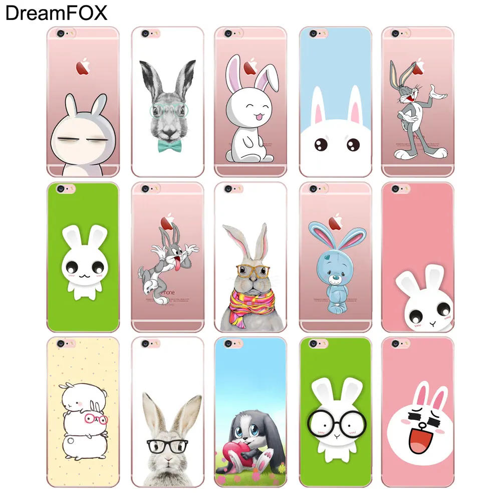 M443 милый кролик Мягкий ТПУ силиконовый чехол для Apple iPhone 11 Pro XR XS Max 8X7 6 6S Plus 5 5S SE 5C 4 4S