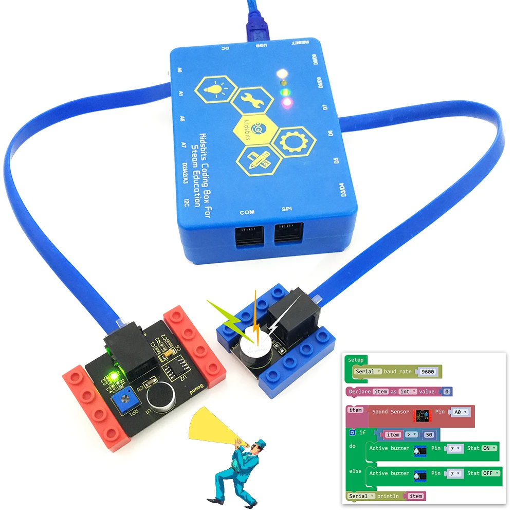 Kidsbits блоки кодирования активный звуковой модуль для Arduino STEM | Компьютеры и офис