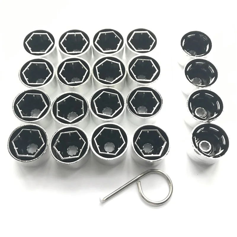16pcs and 4pcs Стиль 20 шт хромированные колпачки для колес для VW Jetta Golf 5 Passat B6 EOS Tiguan Caddy Polo 1K0 601 173 A - Цвет: 16pcs and 4pcs