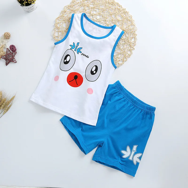 

Summer Boutique Children T shirt shorts girls Cartoon cotton vest Toddler boys sports clothes kids tracksuit baby clothing sets
