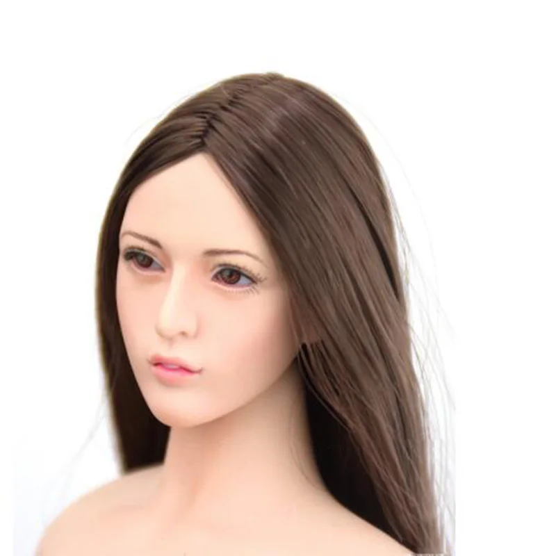 

Масштаб 1/6, женская голова Loli, подвижные глаза для женщин, бледно-цветная стройная прическа, экшн-фигурка, кукла