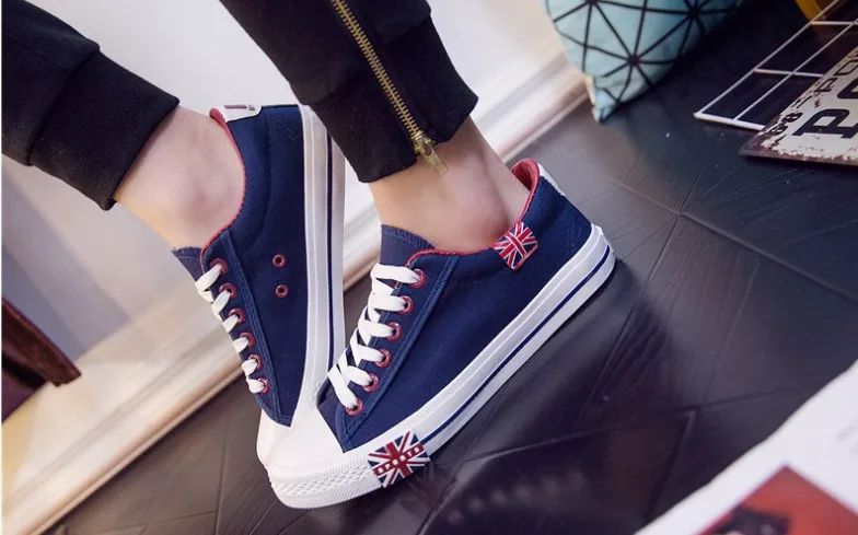 New style rice flag white canvas shoes casual beef tendon bottom men's student | Обувь