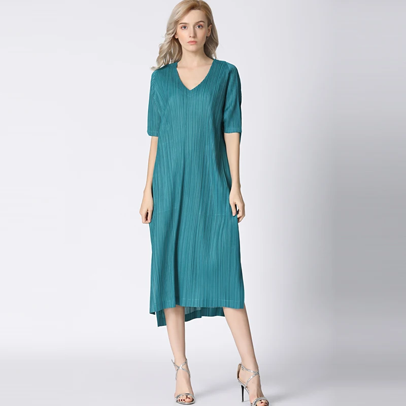 Changpleat летняя коллекция 2019 свободные женские платья Miyak плиссированное модное