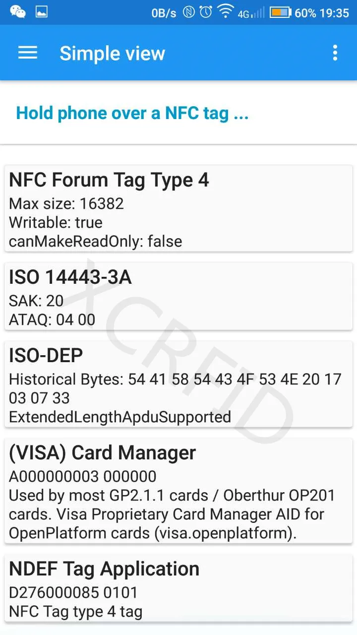 ISO1443 NFC Forum Тип 4 NFC карта с памятью 8 k/16 K/32 K Большая емкость NDEF записываемая NFC карта