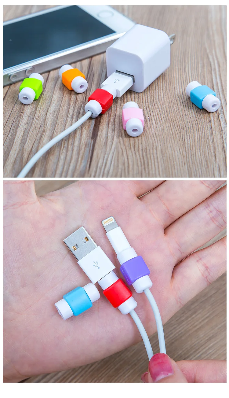 5 шт./лот USB Кабельный зажим для наушников Красочные наушники чехол телефона Apple