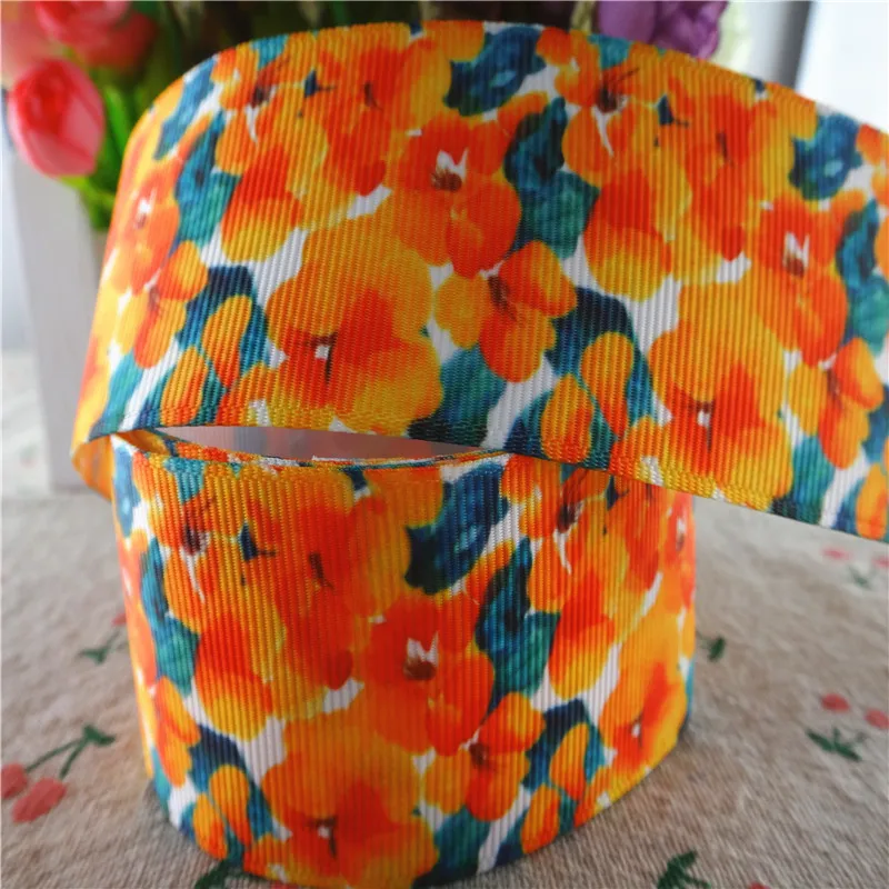 18091905," 25 мм, 1-1/2" 38 мм, 10 ярдов с цветочным принтом корсажные ленты DIY банты для волос материалы ручной работы