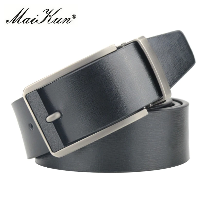 Maikun Men's Leather Belts for Men Luxury Brand Strap Male Belt for Men Vintage Pin Buckle Belt