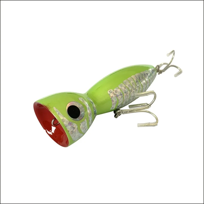 Wooden lure fishing popper Topwater Handmade Fishing Trolling Baits Spitter Surface Popping Lures durable swimbait | Спорт и