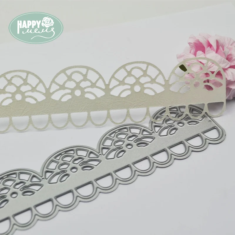 Happymems Rim режущие штампы Трафарет DIY кружева свадебные красивые открытки