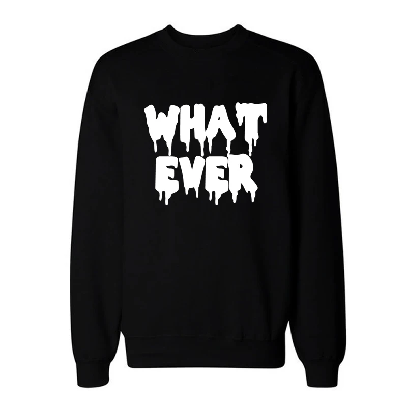 

YEMUSEED H1004 WHAT EVER New Autumn Women Hoodies Fashion Kpop Black Sweatshirt Casual Sudaderas Mujer 2016 Pullover