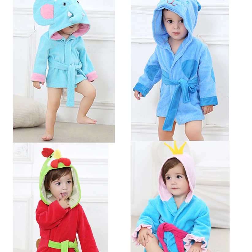 2018 Модная одежда для детей Детская мода с капюшоном мальчиков и девочек банный