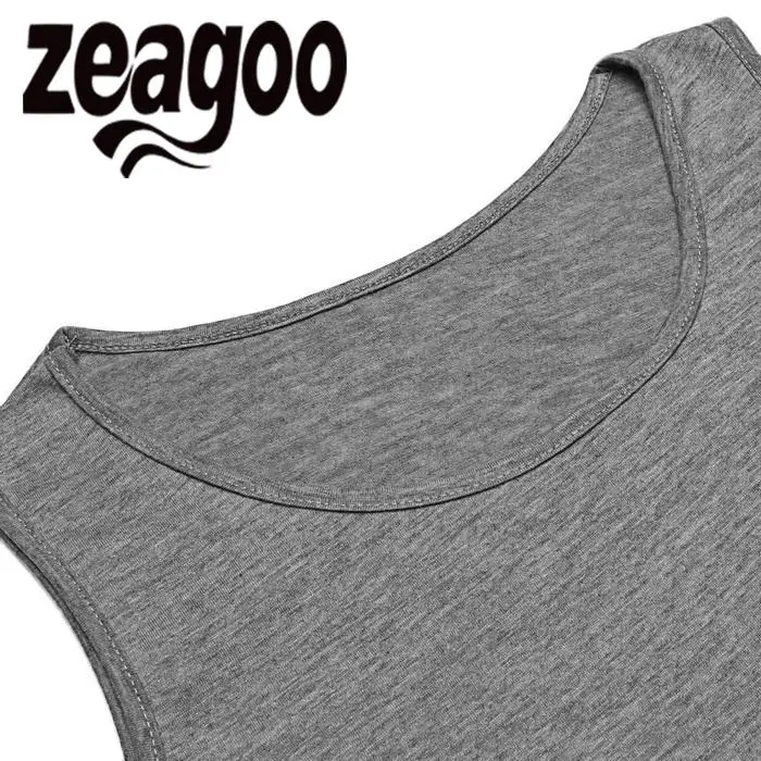 Zeagoo все Повседневное с круглым вырезом без рукавов Slim Fit Мягкая футболка Для