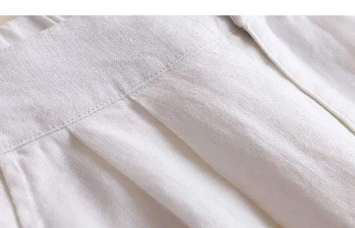 Summer Spring Womens Female White Black Beige Slim Irregular Linen Pants Casual Elastic High Waisted Loose Trousers For Women | Женская