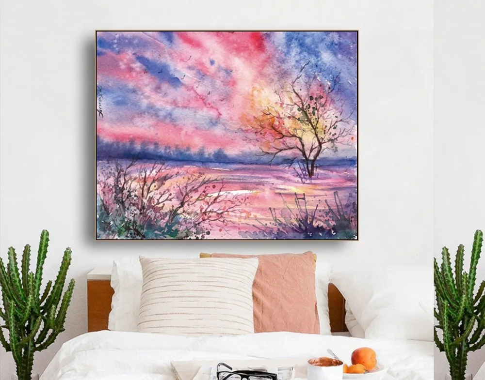 

Gorgeous Sky River Canvas Painting Calligraphy Poster Prints Living Room House Wall Decor Art Painting Home Decoration Picture