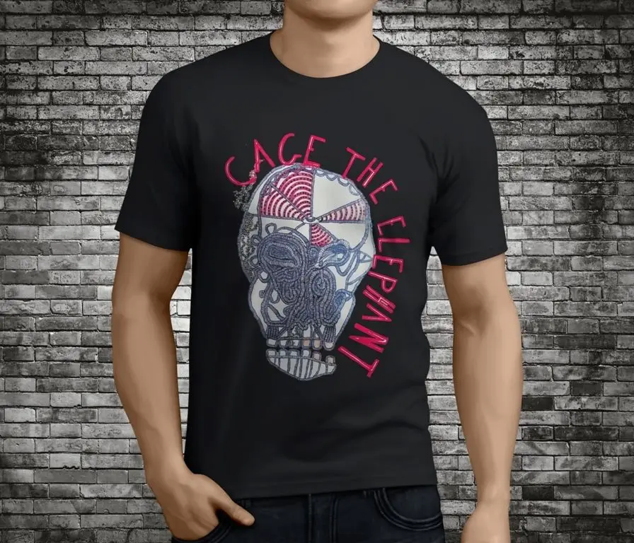 Graphic Tee магазинов моды клетка слон О образным вырезом с коротким рукавом мужские