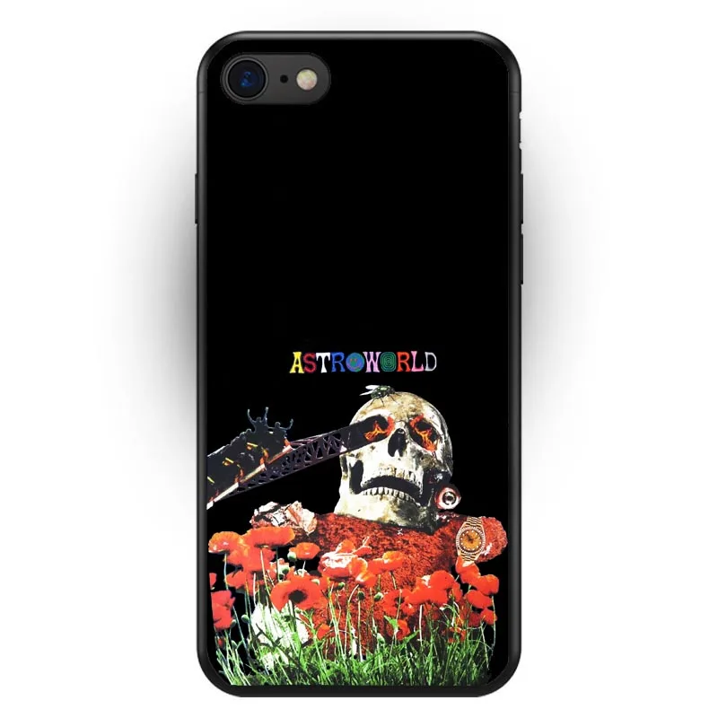 Чехол для телефона с изображением Трэвиса Скотта для Apple iPhone X, 6, 6 s, 7, 8 Plus, мягкий силиконовый черный чехол для iPhone XS Max, чехол