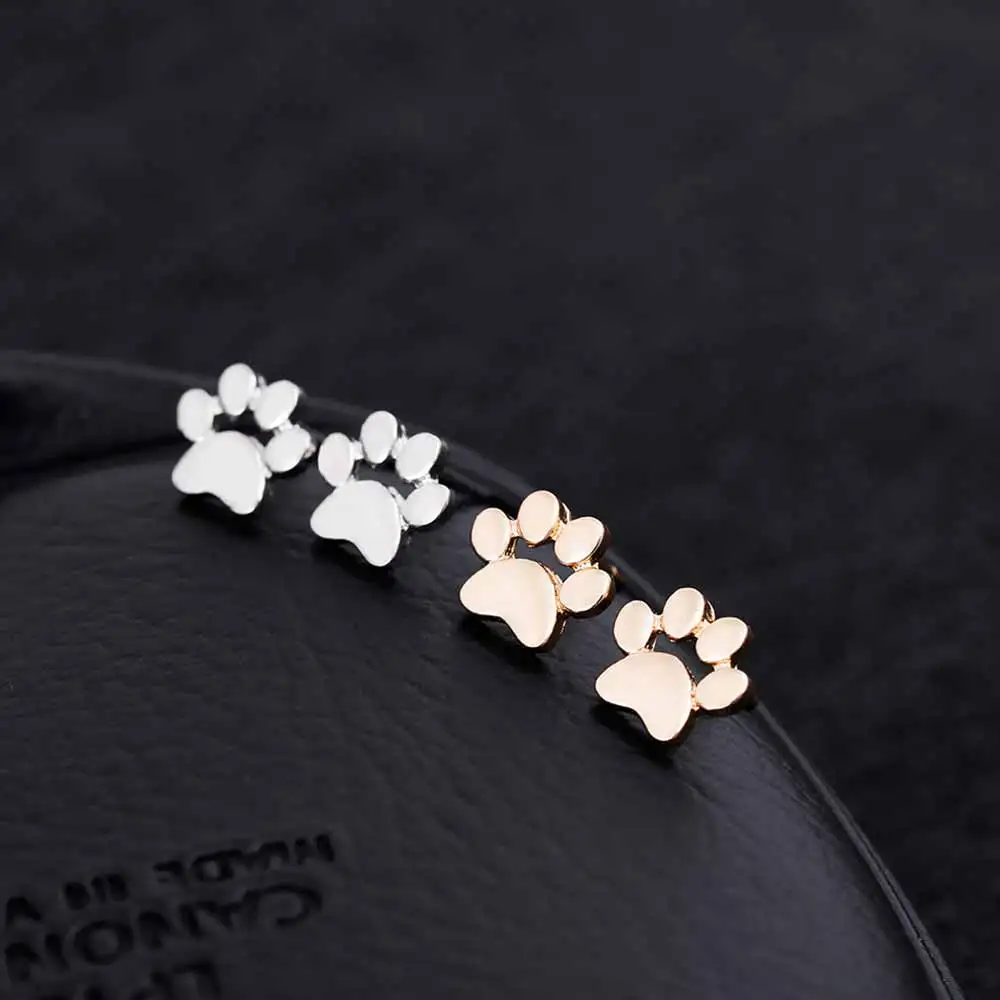 Женские серьги гвоздики с принтом лапы|stud earrings|earrings for women catearrings |