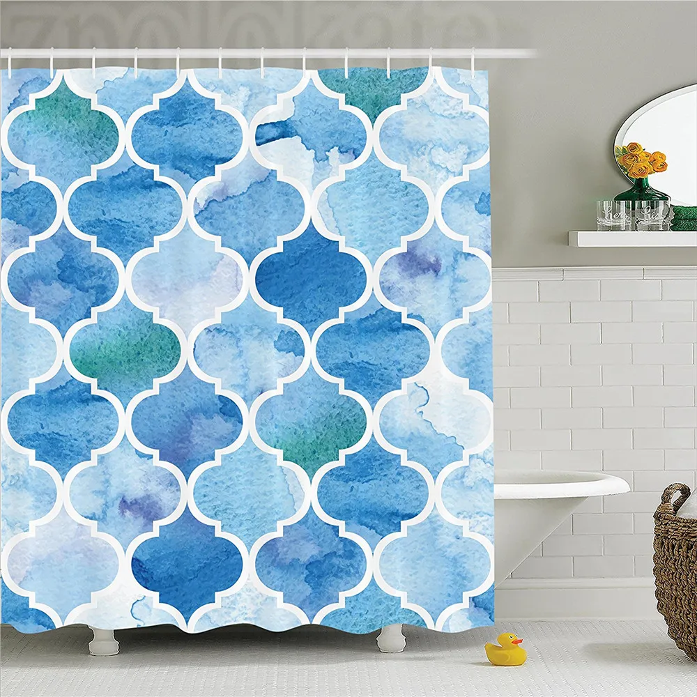 Марокканские пышные геометрические Дамасские узоры в акварельном эффекте