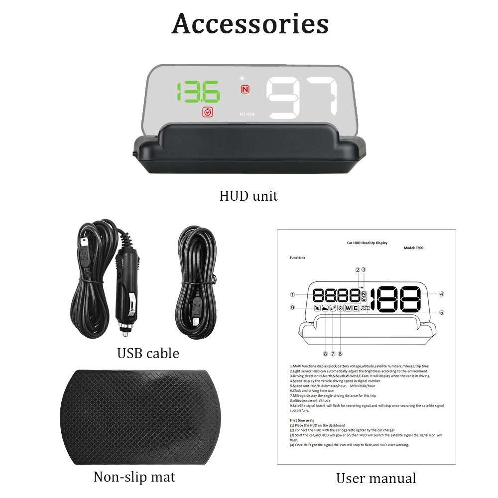 Автомобильный проектор скорости T900 цифровой прибор OBD 2 с GPS