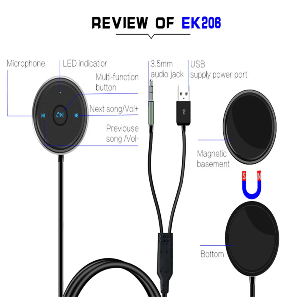 DISOUR CSR V4.1 Bluetooth приемник автомобильный комплект Handfree 3 5 мм разъем шумоподавление