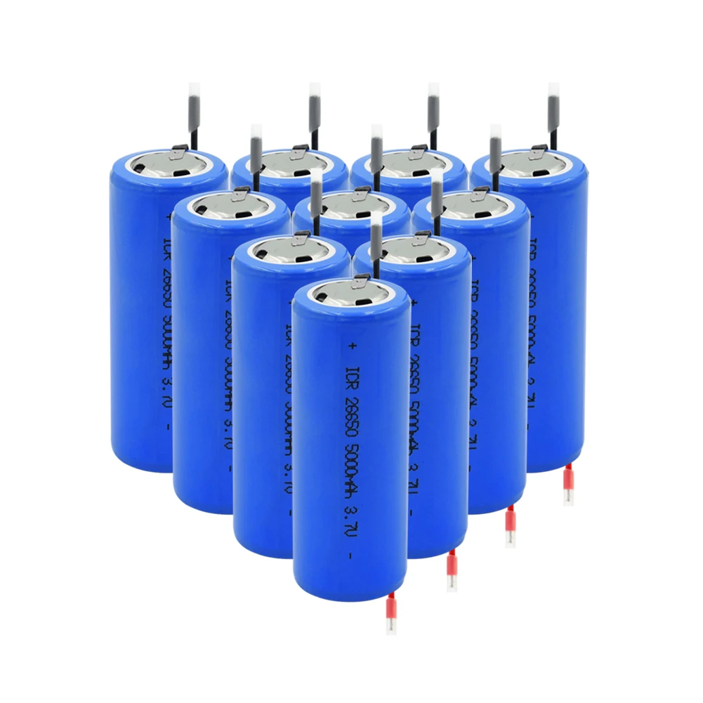 26650 литиевая батарея 3,7 V 5000mAh перезаряжаемая электронная сигарета батареи высокоразрядный ток+ DIY Linie для фонарика
