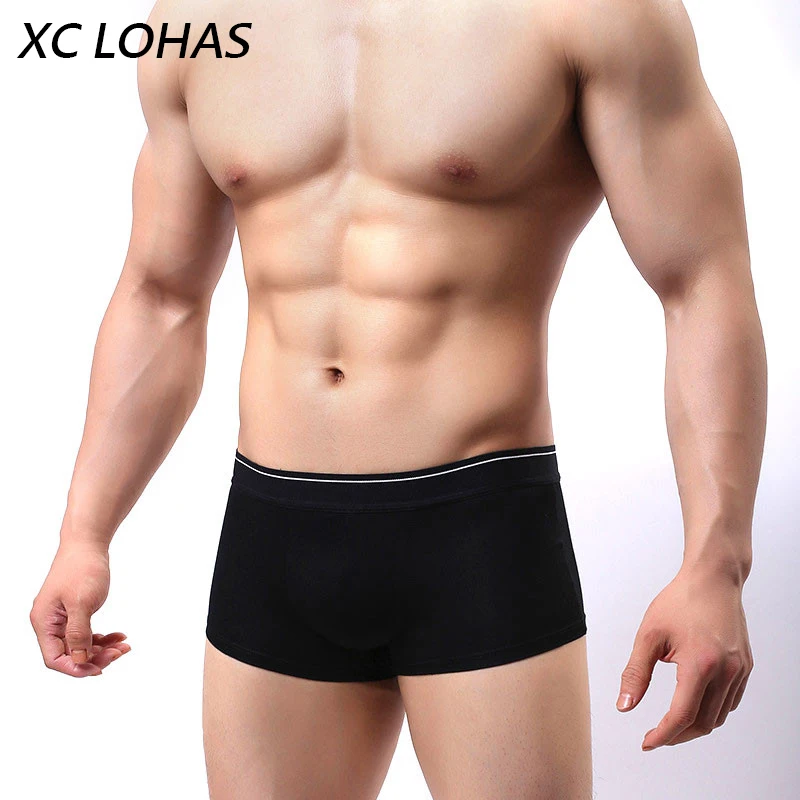 Сексуальное хлопковое Мужское нижнее белье боксеры дышащие Брендовые мужские